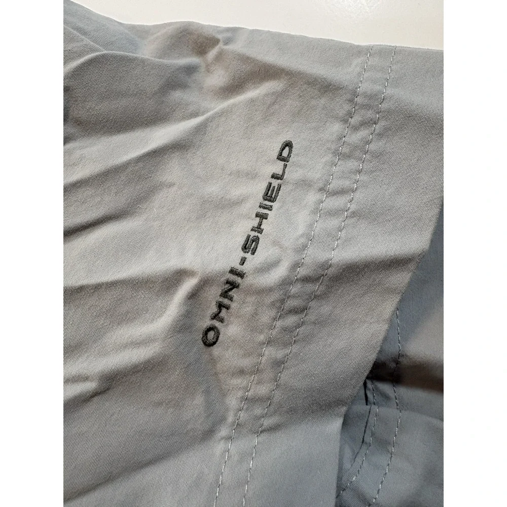 Columbia PFG Shirt Large Gray Utility Gorpcore Tactical Outdoor Minimalist Fish - Picture 6 of 8
